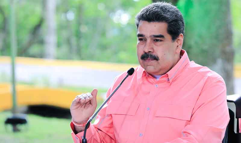 El presidente Nicolás Maduro habló este 3 de agosto del 2021 en un acto de su partido transmitido por el canal estatal VTV. Foto: EFE / Prensa Miraflores