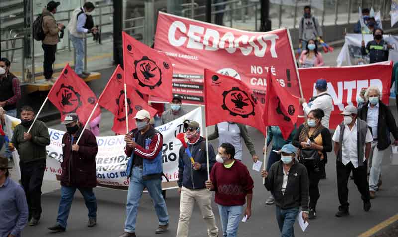 El pasado miércoles 11 de agosto se realizó en Quito una marcha que fue convocada por el FUT. Foto: Patricio Terán / EL COMERCIO
