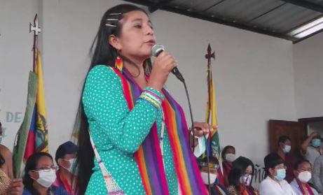 La asambleísta Rosa Cerda enfrenta un proceso por arengar a que “roben bien” en una convención del movimiento indígena. Foto: captura