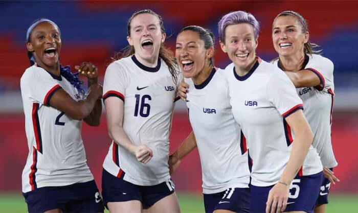 "La mujer de pelo color morado (Megan Rapinoe) jugó terriblemente", dijo Donald Trump. Foto: Twitter FIFA Women's World Cup