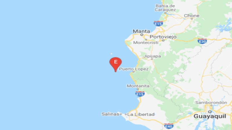 El epicentro de los temblores fue en el cantón Puerto López, provincia de Manabí, según reportó el Instituto Geofísico Militar del Ecuador (IGM). Foto: Twitter de @IGecuador