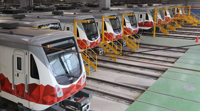 Los 18 trenes se encuentran en Talleres y Cocheras del Metro, en el sector de Quitumbe, en el sur de la capital. Foto: Vicente Costales / EL COMERCIO