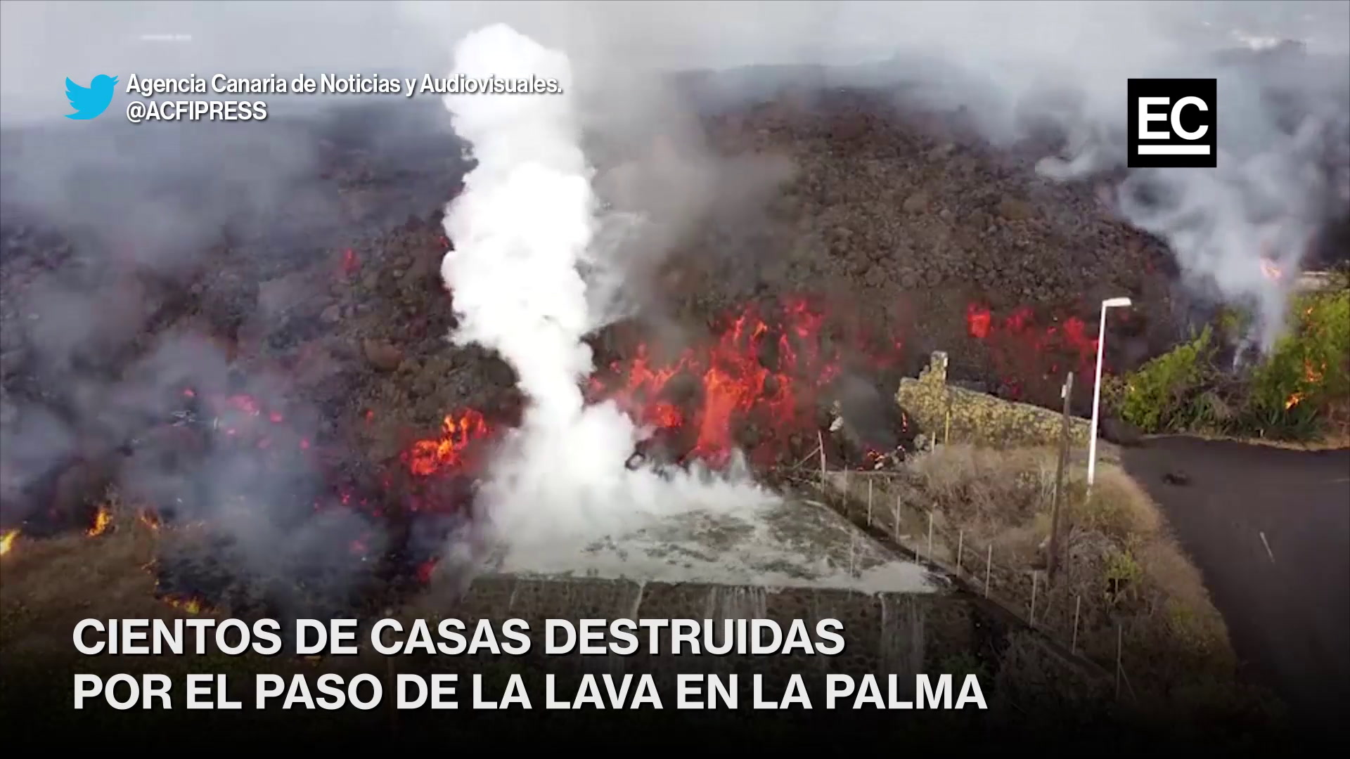 Un río de lava ha destruido 166 viviendas en el archipiélago de Canarias, en España. La lava del volcán cubre un área de terreno de 103 hectáreas y han afectado entre 300 y 400 predios agrícolas. Captura video