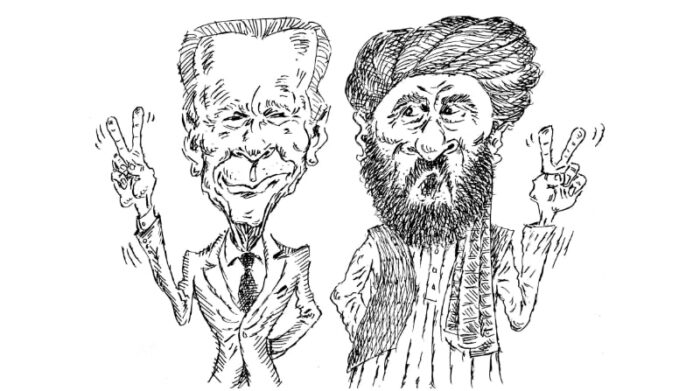 Joe Biden, visiones dispares, caricatura de Luján de este 5 de septiembre del 2021.