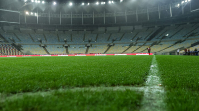 Imagen del estadio Maracaná tomada de la cuenta Twitter de Barcelona SC, durante el reconocimiento de la cancha el 21 de septiembre del 2021.