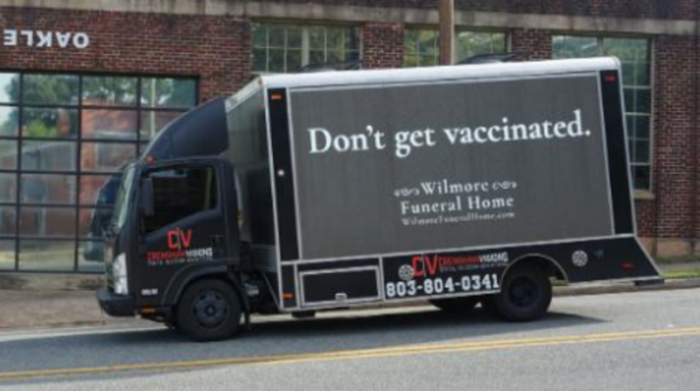 Se trata una agencia de publicidad, BooneOakley, que decidió dejar de lado las estrategias de marketing convencionales para incentivar a la vacunación. Foto: Captura de pantalla