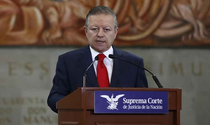 El presidente de la mexicana Suprema Corte de la Justicia de la Nación, Arturo Zaldívar, durante una rueda de prensa este 8 de septiembre del 2021. Foto: EFE