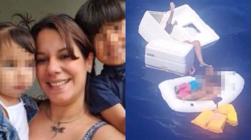 El sacrificio de Mariely Chacón, de 40 años, le costó su vida, pero consiguió salvar la de sus hijos. Hasta el momento cinco de las ocho personas se encuentran desaparecidas. Foto: Twitter de @SbastienMlires1
