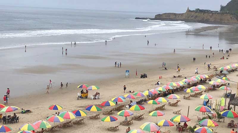La playa de Montañita, en Santa Elena, fue uno de los destinos preferidos para descansar. Foto: Cortesía/ Municipio de Playas