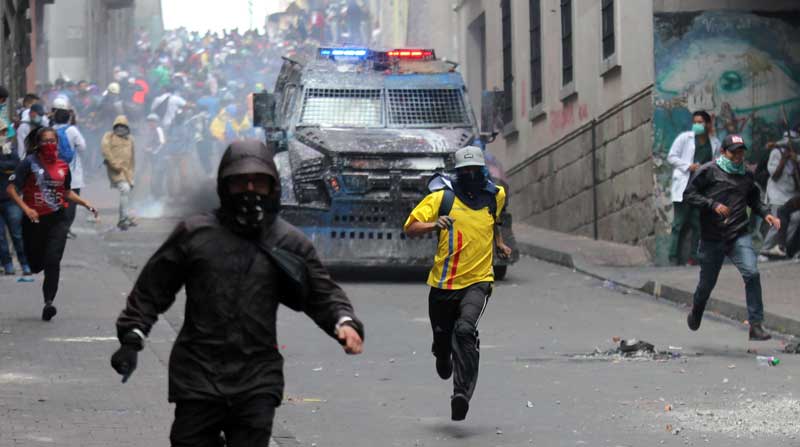 Las jornadas de protesta de octubre del 2019 se mezclaron con actos de violencia en Quito. La Policía intervino. Foto: Archivo / EL COMERCIO