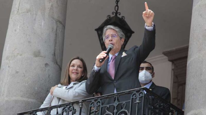 En un breve discurso, el presidente Guillermo Lasso dijo que no permitirá disturbios en las calles de Quito. Foto: Galo Paguay/ EL COMERCIO