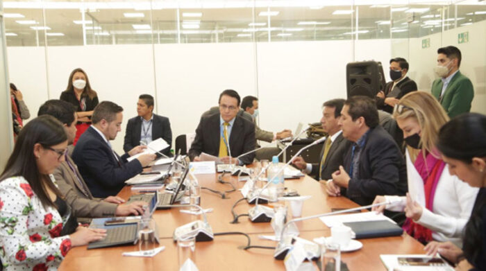 Los parlamentarios aprobaron la resolución para solicitar la comparecencia de Correa, Arauz y Chiriboga. Foto: Twitter Asamblea Nacional