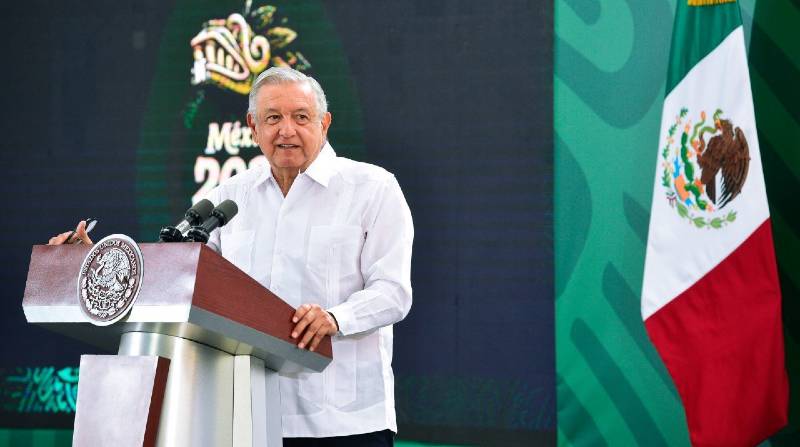 López Obrador estuvo de visita en Campeche para defender su proyecto del tren maya. Foto: lopezobrador.org