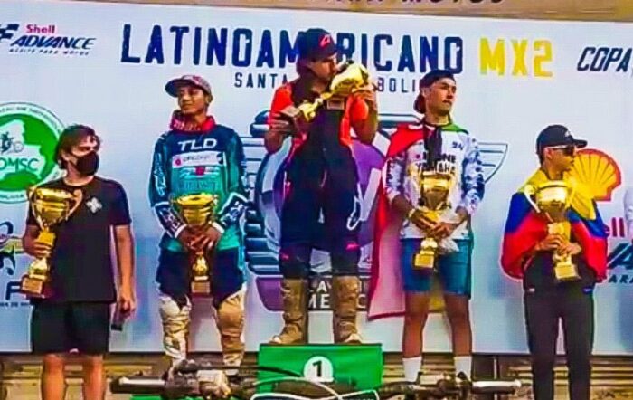 Nicolás Merchán se coronó campeón de motocross en Bolivia. Foto: Ministerio del Deportes