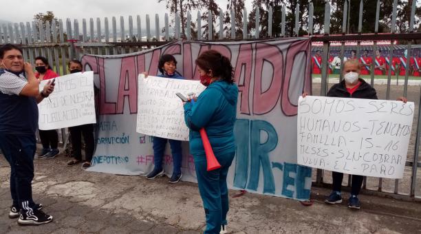Trabajadores de El Nacional en huelga por sueldos atrasados. Foto: Twitter Theo Posso