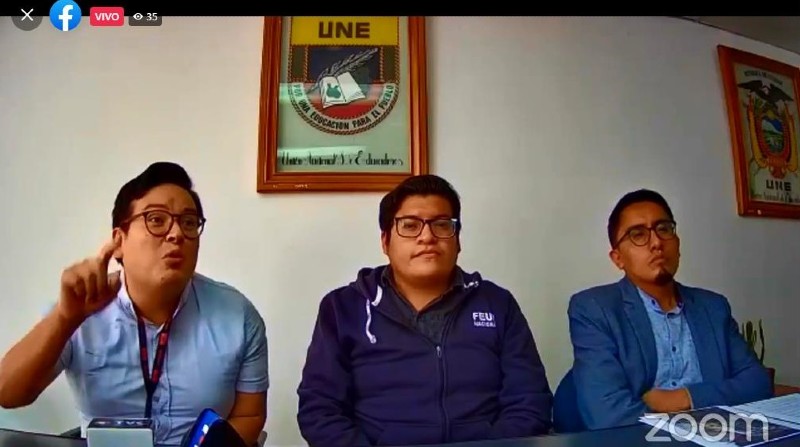 Víctor Hidalgo, Mauricio Chiluisa y Andrés Quishpe convocaron a la movilizacióneste jueves 18 de noviembre del 2021. Foto: captura de pantalla.