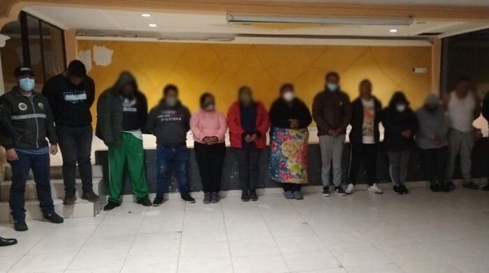 Según la Policía, los detenidos serían de nacionalidad ecuatoriana y extranjera. Foto: Cortesía Policía