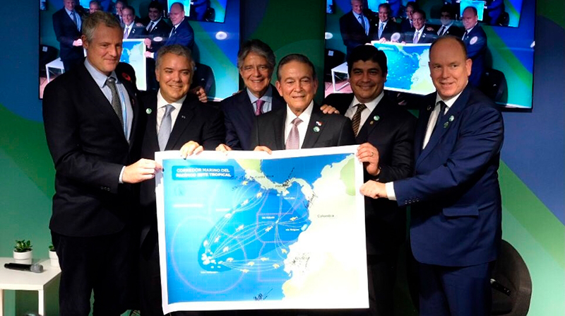 En COP 26 los presidentes de Ecuador, Colombia, Panamá y Costa Rica anunciaron la creación del Corredor Marino. Foto: Cortesía Presidencia