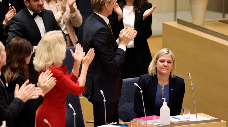 Magdalena Andersson fue elegida para gobernar Suecia. La funcionaria es la primera mujer en ocupar el cargo de Primera Ministra en ese país. Foto: EFE