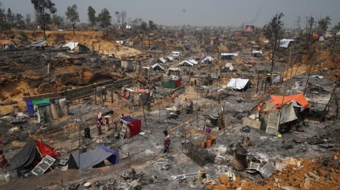 Bangladesh, marzo de 2021. Se produjo un gran incendio en los campos de Cox's Bazar, donde viven actualmente unos 900 000 refugiados. Foto: Pau Miranda