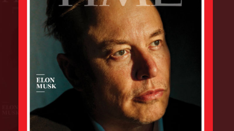 La revista Time eligió a Elon Musk como persona del año 2021. Foto: Captura de pantalla