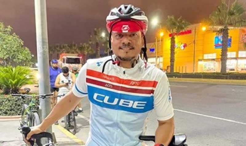 El ciclista Rubén López durante una de sus prácticas. Foto: cortesía diario Correo