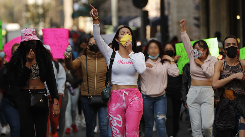 Luego de la protesta, las trabajadoras sexuales dijeron que volverán a movilizarse si las autoridades no revisan sus peticiones. Foto: EFE
