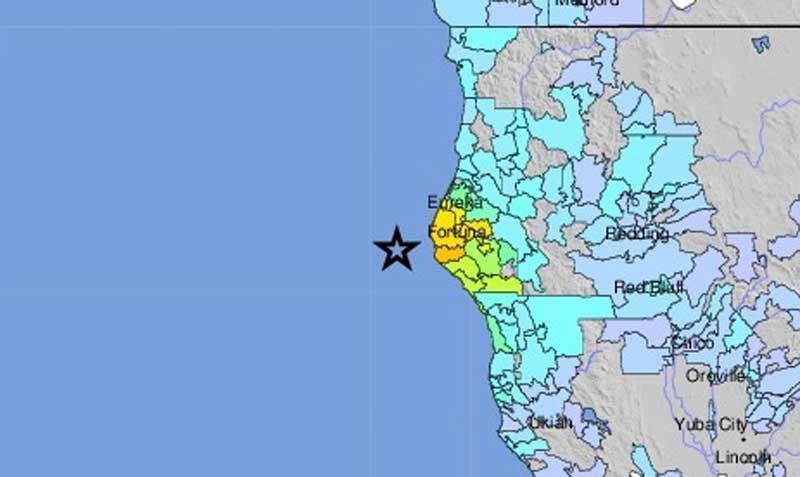 El epicentro del sismo se situó a 400 kilómetros del área de San Francisco. Foto: EFE / USGS