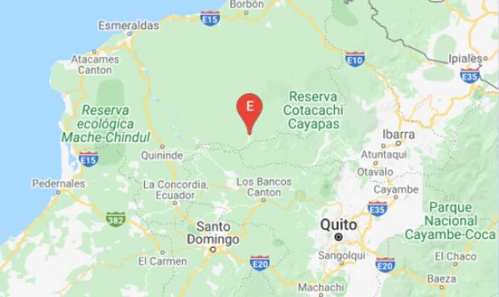 El sismo en el cantón Pedro Vicente Maldonado ocurrió a las 20:30 de este 23 de diciembre del 2021. Foto: captura
