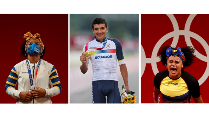 Los tres deportistas dieron medallas a Ecuador en una participación histórica. Foto: EFE