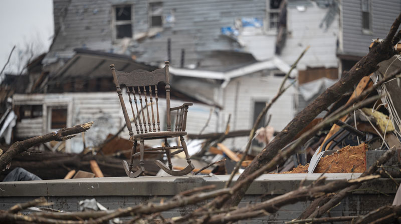 Los tornados registrados en diciembre del 2021 en EE.UU. devastaron distintos puntos del país y causaron la muerte a más de 80 personas. Foto: DPA