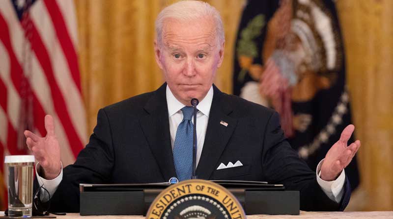 El insulto de Biden tuvo lugar después de que el reportero Peter Doocy le preguntara si creía que la inflación en Estados Unidos podía suponer un "lastre político". Foto: EFE