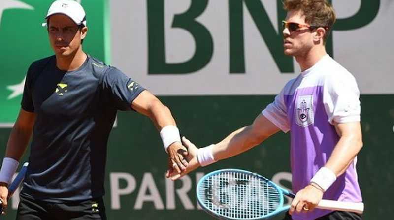 Gonzalo Escobar (izq.) y Ariel Behar jugarán la final del ATP Adelaide International 2 en Australia. Foto: Instagram Gonzalo Escobar