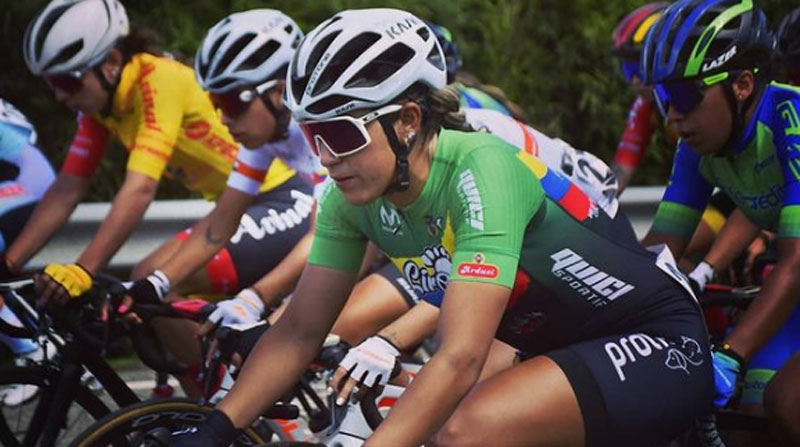 La ciclista ecuatoriana Miryam Núñez correrá en el 2022 por el Massi - Tactic Women Team en España. Foto: Instagram miryam_nunez1026