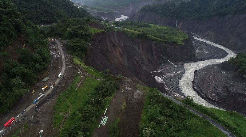 La erosión del río Quijos (alto Coca) se registra desde febrero de 2020, tras el colapso de la cascada de San Rafael. Foto: Archivo / El Comercio