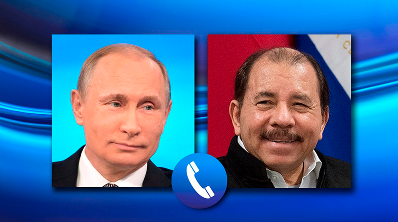 Los Mandatarios de Rusia y Nicaragua mantuvieron una llamada telefónica este martes 18 de enero del 2022. Foto: redes sociales