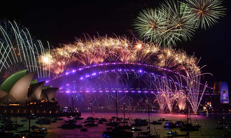En Australia se celebró el 2022 con los tradicionales espectáculos de fuegos artificiales. Foto: EFE