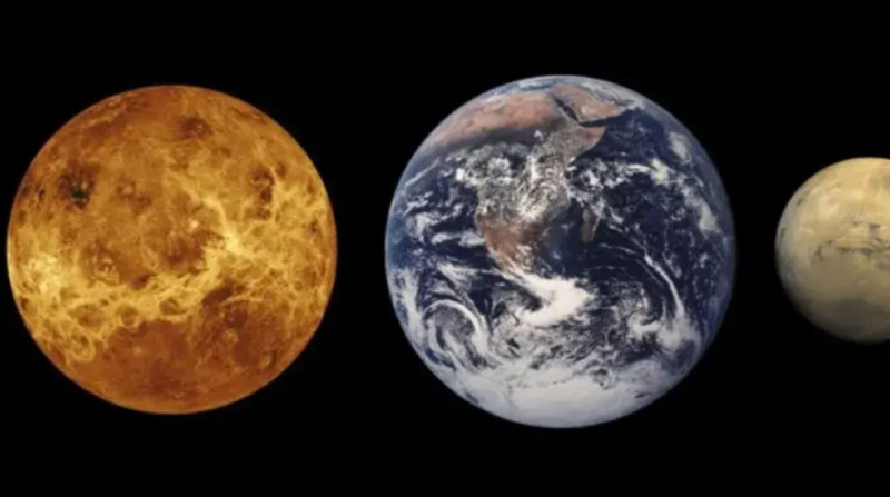 Los cuatro planetas terrestres: Mercurio, Venus, Tierra y Marte. Foto: NASA