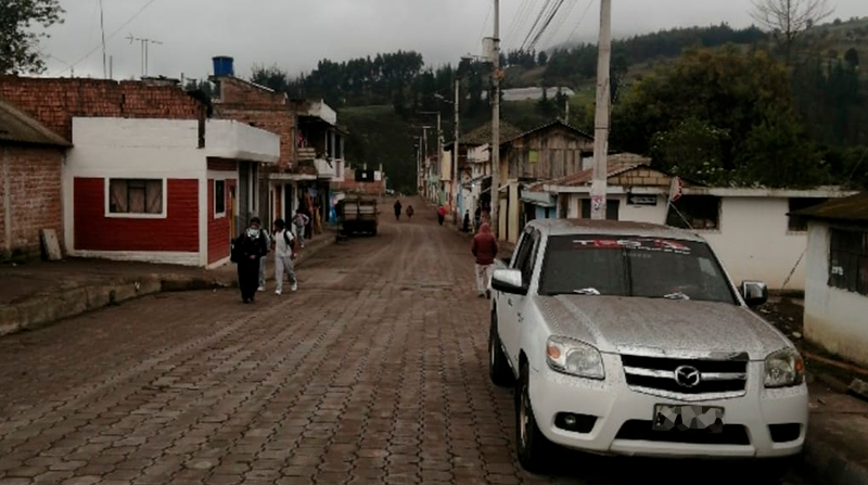 Presencia de ceniza en el cantón Guamote, provincia de Chimborazo. Foto: Twitter @ecu911Riobamba