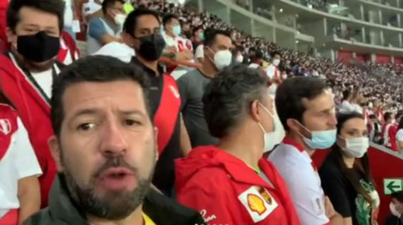 Alberto Caicedo, durante el partido entre Perú y Ecuador, en Lima. Foto: Captura de pantalla
