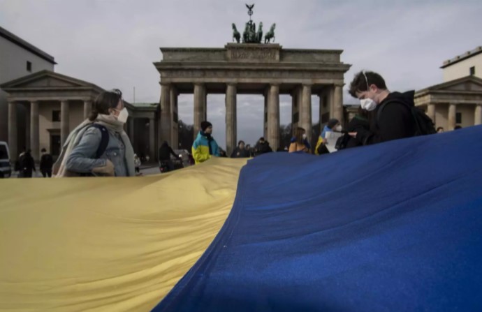 Concentración de apoyo a Ucrania en Berlín. Foto: Europa Press