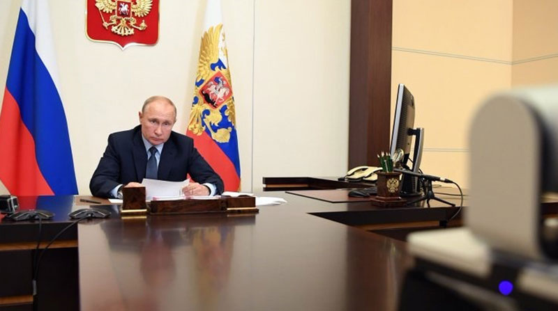 Vladimir Putin dio el anuncio del reconocimiento de Rusia a la independencia de dos ciudades de Ucrania, en un desafío a los pedidos de Occidente. Foto: Europa Press