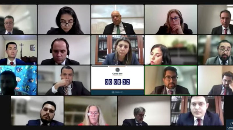 El pasado 11 de febrero del 2022, la CorteIDH realizó la Audiencia Pública del Caso Casierra Quiñonez y otros contra el Estado ecuatoriano. Foto: Twitter CorteIDH