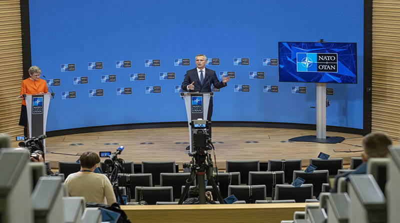 Imagen referencial. Jens Stoltenberg, secretario general de la OTAN, comparece ante los medios. Foto: Europa Press