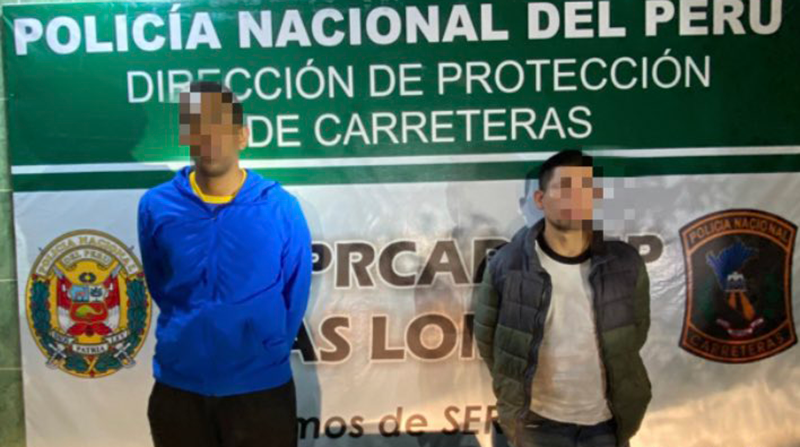 Los dos hombres fueron recapturados con ayuda de la Policía de Perú. Foto: Twitter Policía Nacional