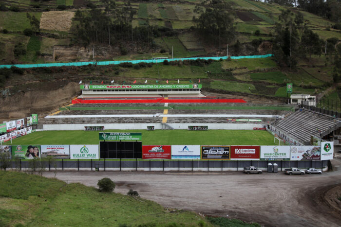 Foto referencial del estadio de Mushuc Runa, donde derrotó a Cumbayá. Foto: Archivo EC