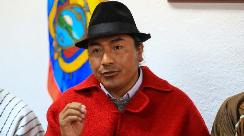 Presidente de la Confederación de Nacionalidades Indígenas de Ecuador (Conaie), Leonidas Iza. Foto: EFE / José Jácome