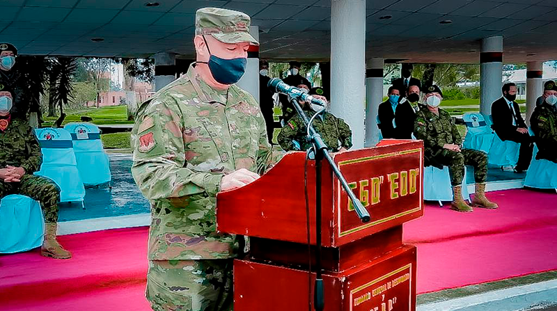 Coronel Jaime Gómez, Agregado de Defensa de los Estados Unidos durante la ceremonia de donación. Foto: Embajada de EE.UU. en Ecuador