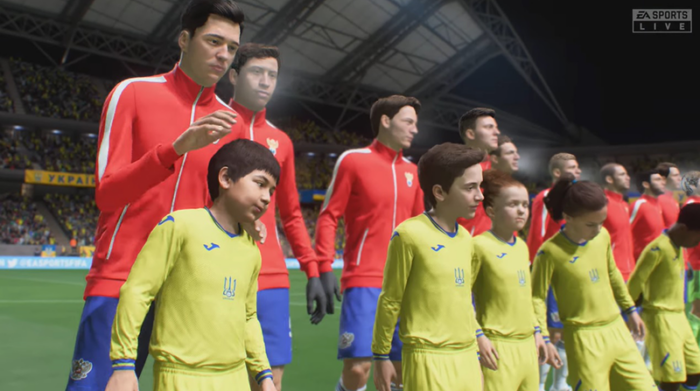 Imagen de una captura de pantalla de la selección nacional de Rusia en el juego FIFA 22. Foto: EFE