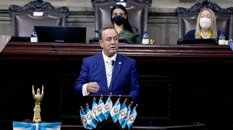 Alejandro Giammattei, presidente de Guatemala, habla ante el Congreso. Foto: Gobierno de Guatemala